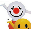 Rubber White Smiley Face Bank w/ Arms & Legs